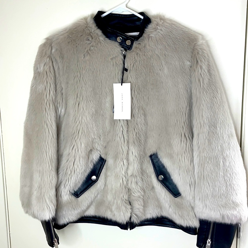 Zara Woman Outerwear Faux Fur Jacket